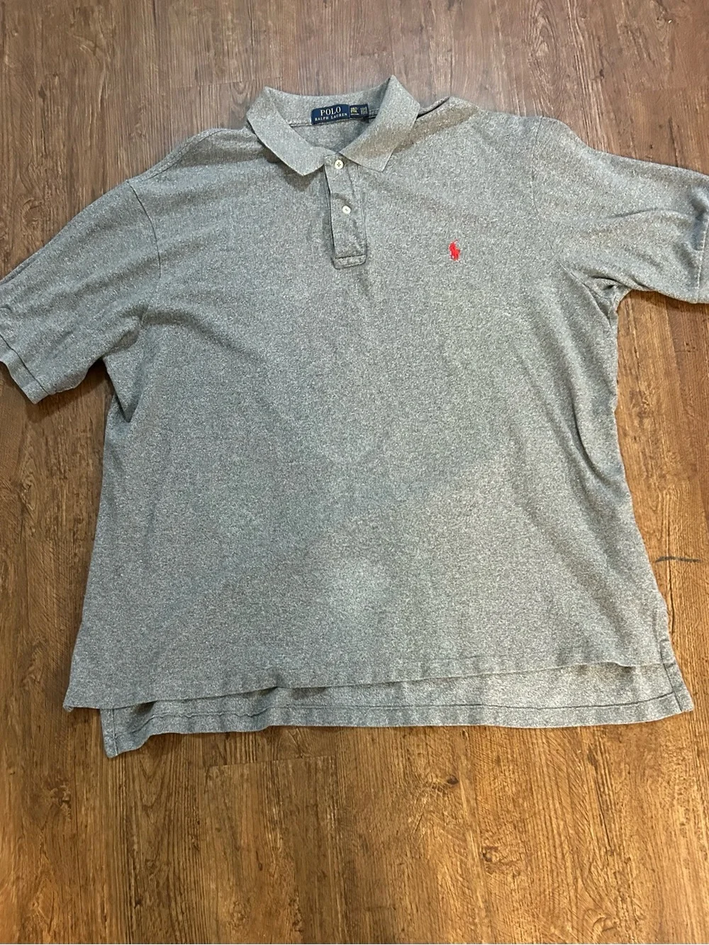 Ralph Lauren Gray Heather Polo with Red Pony 2XL Tall